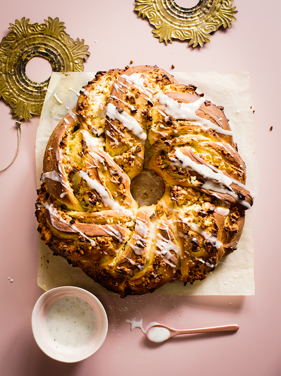 Saffron & hazelnut wreath | Bread recipes | Jamie magazine recipes