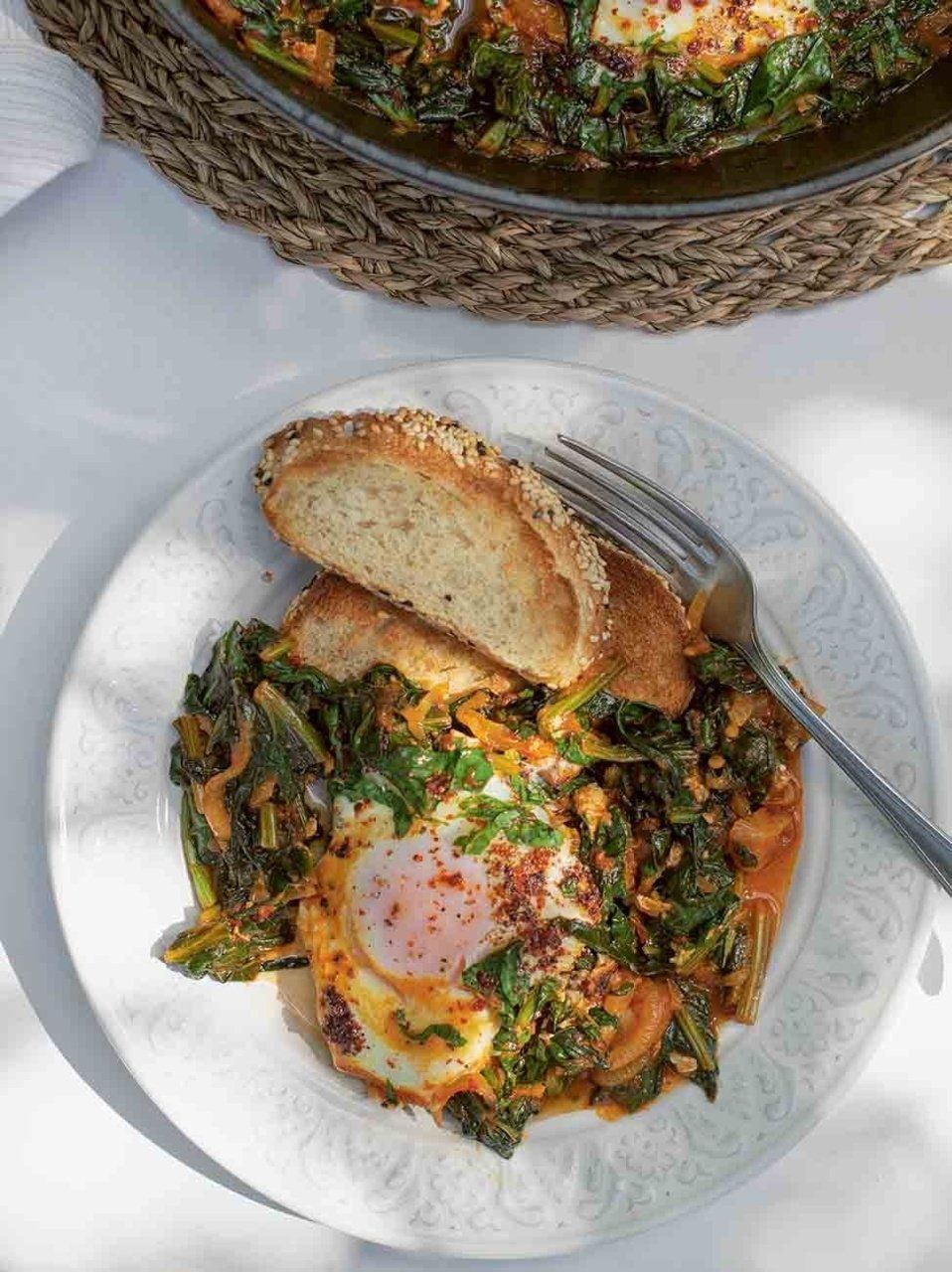 Spinach & eggs Jamie Oliver Cookbook Club recipes