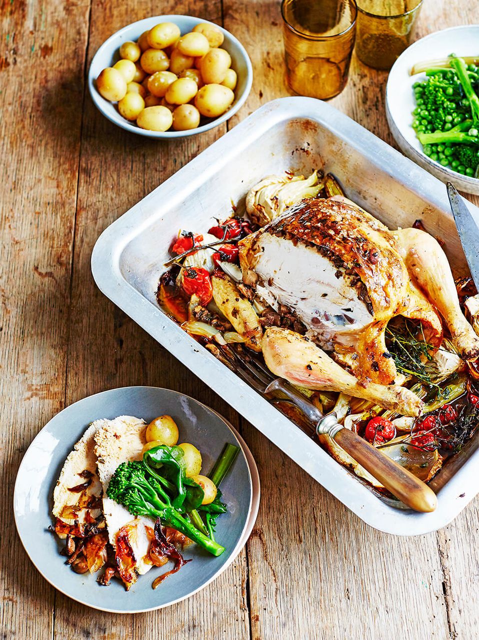 Mushroom-stuffed roast chicken | Chicken recipes | Jamie magazine