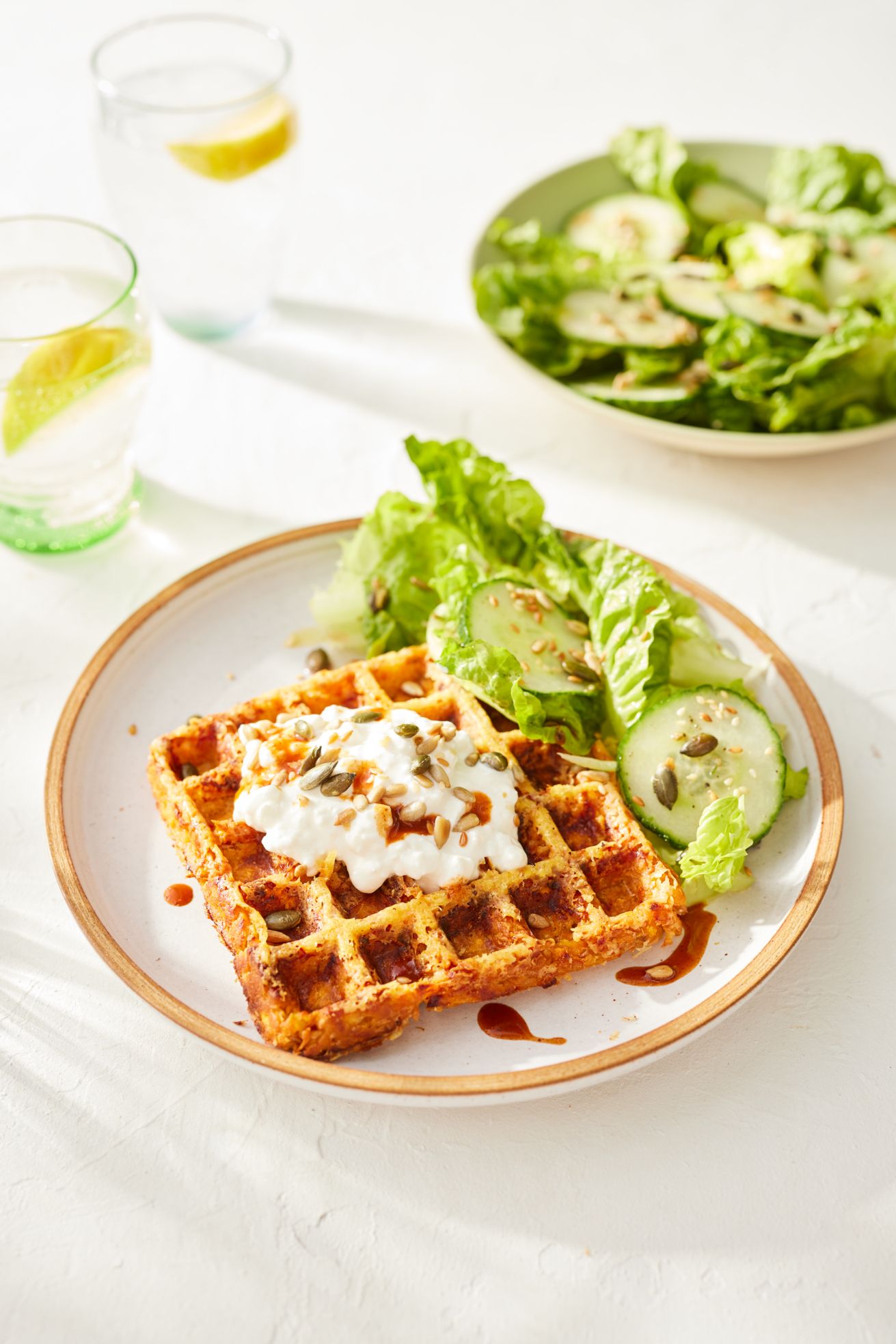 Sweet potato rosti with a quick summer salad