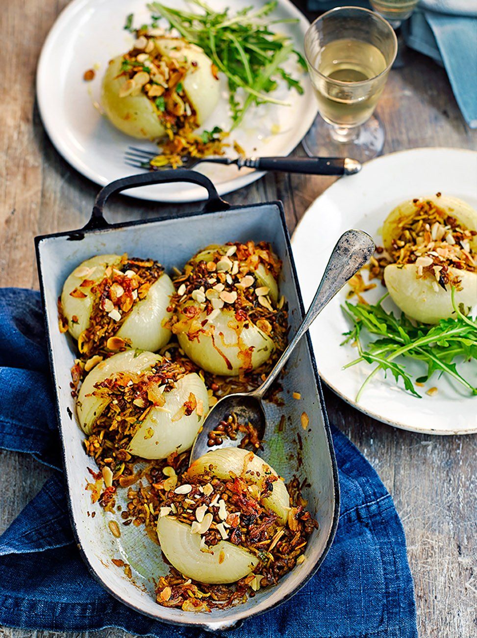 Roast mejadra onions recipe