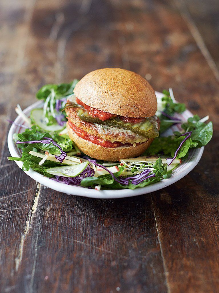Mega veggie burger | Vegetable recipes | Jamie Oliver