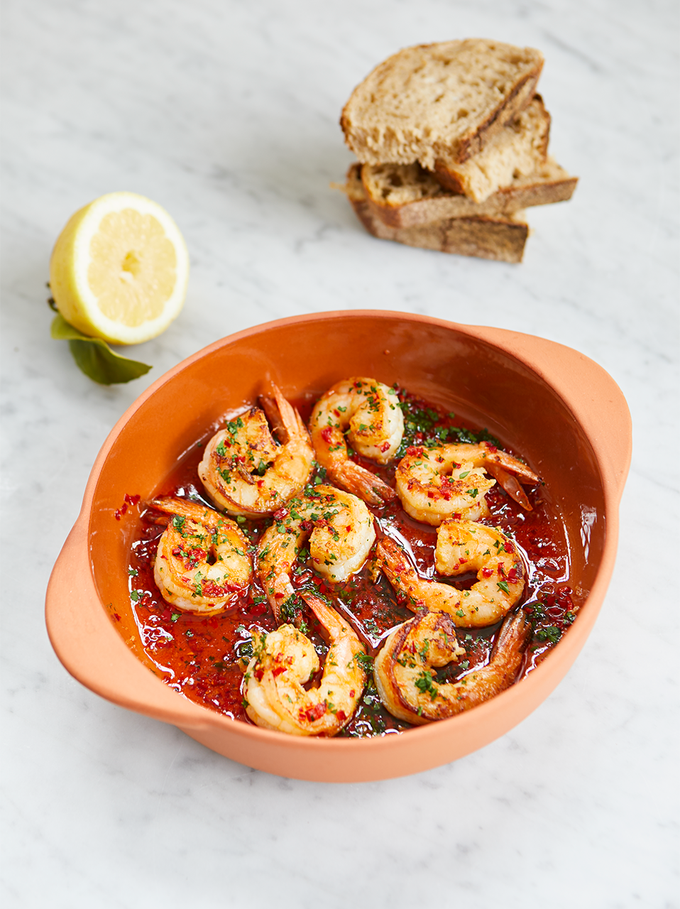 Patsy s garlic chilli prawns