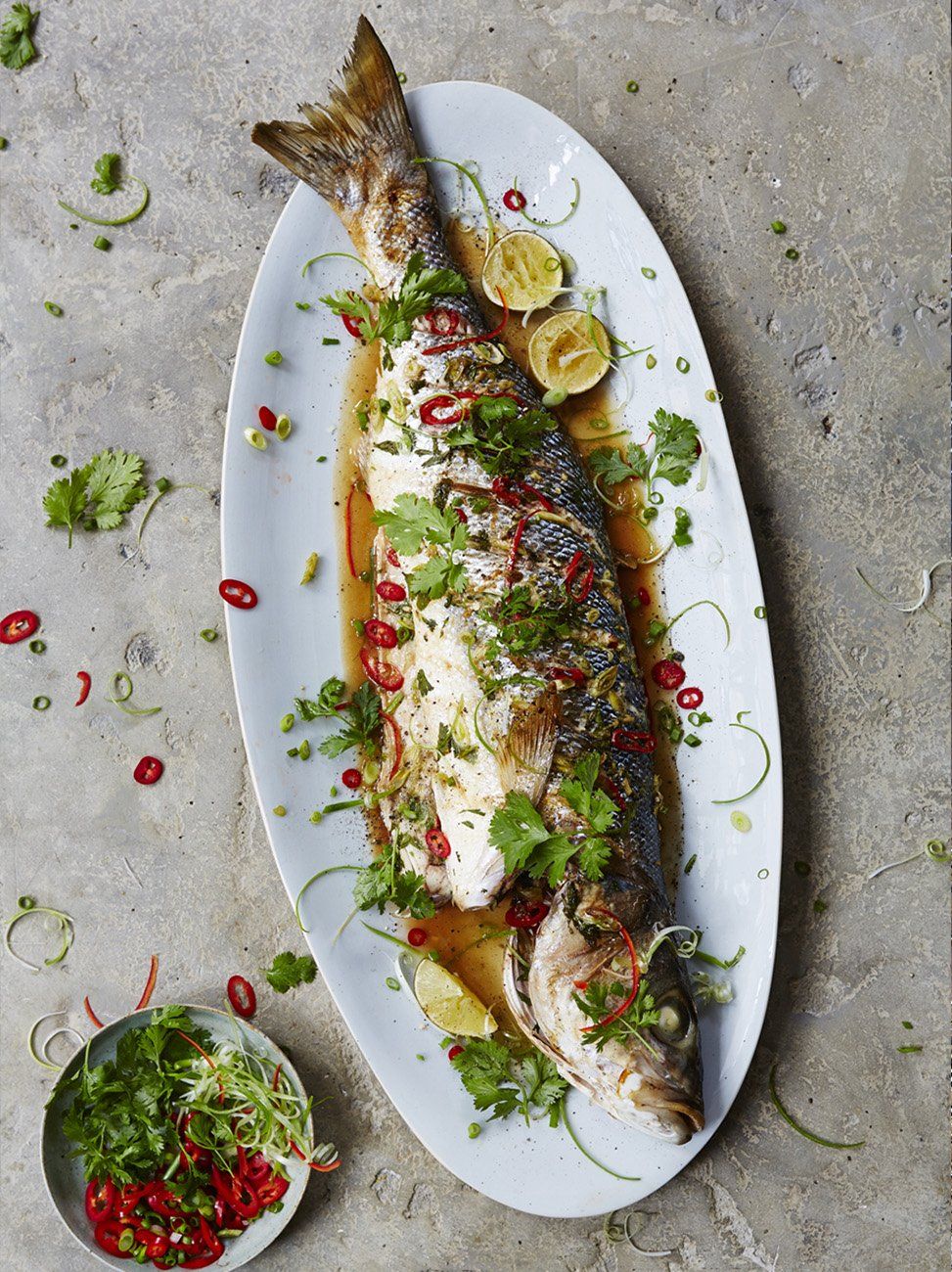 Chilli and ginger whole sea bass | Fish recipes | Jamie Oliver recipes