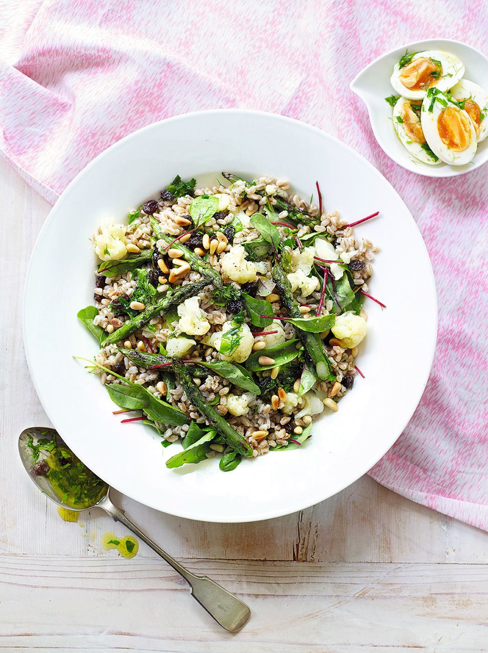 Farro, cauliflower and asparagus salad | Vegetables recipes | Jamie magazine
