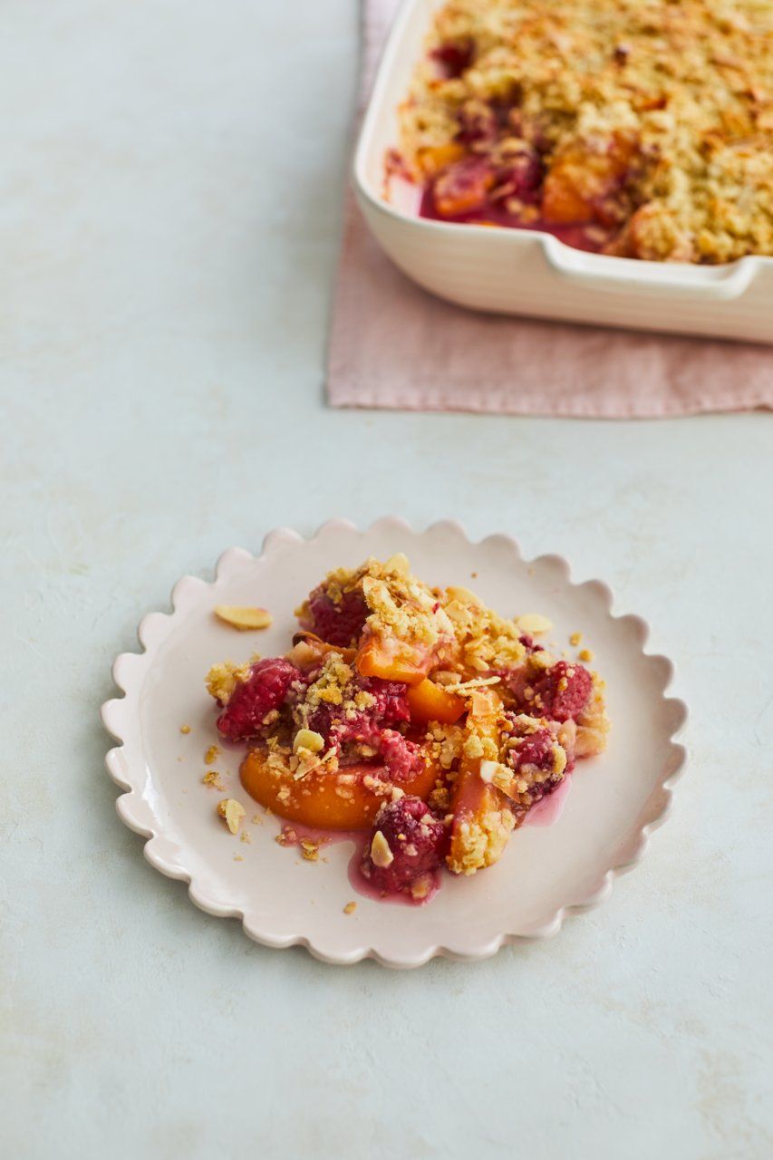 Peach & raspberry crumble | Jamie Oliver recipes