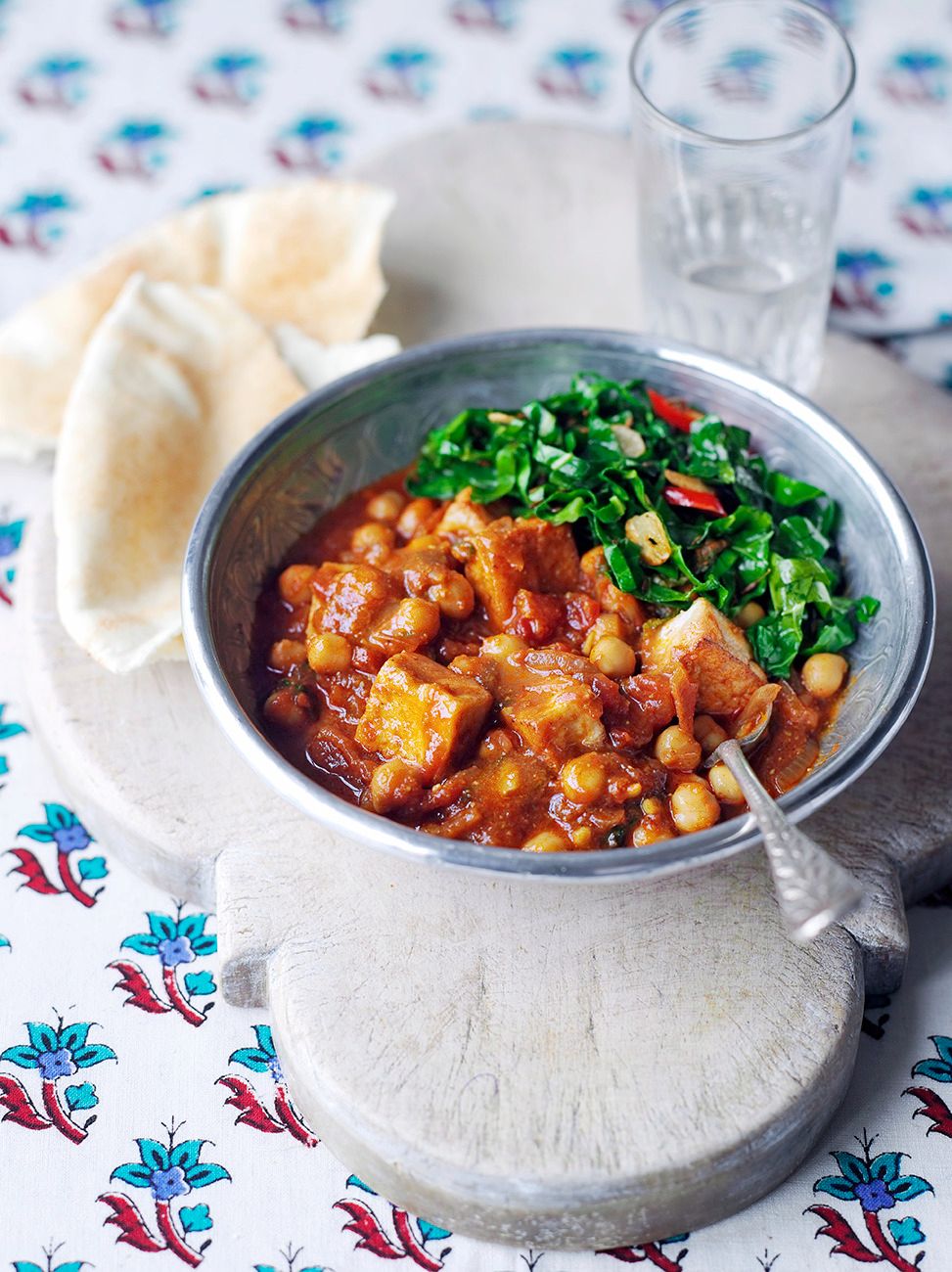 Tofu chickpea curry with spring greens Vegetables recipes