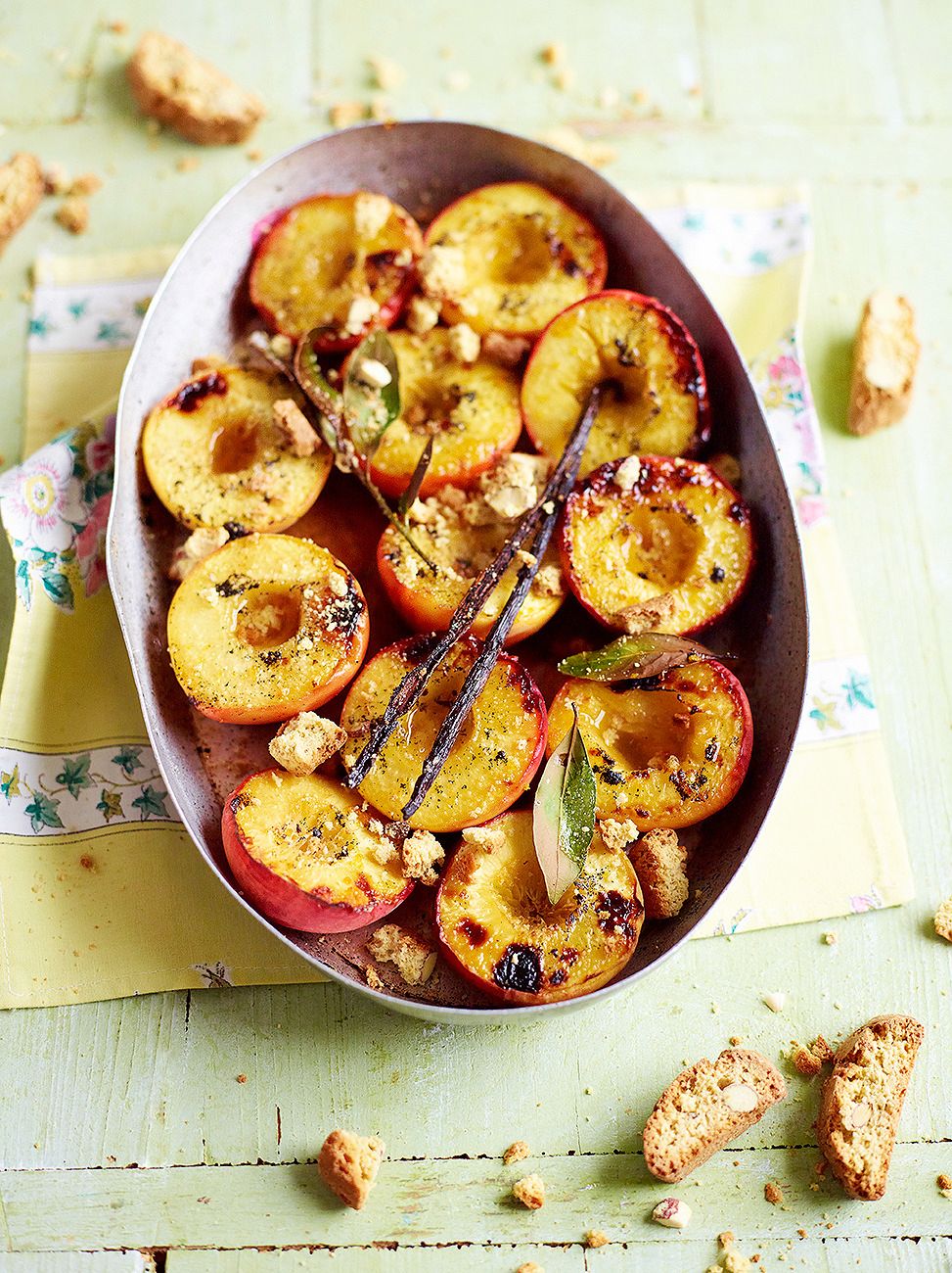 Grilled Peaches with Brandy & Bay | Fruit Recipes | Jamie Oliver