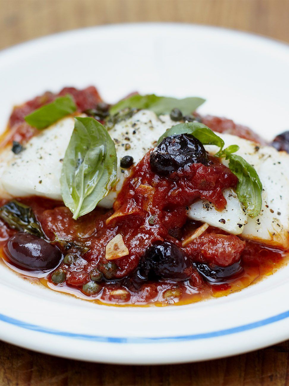 Baked fish recipe with tomato sauce Jamie Oliver recipes
