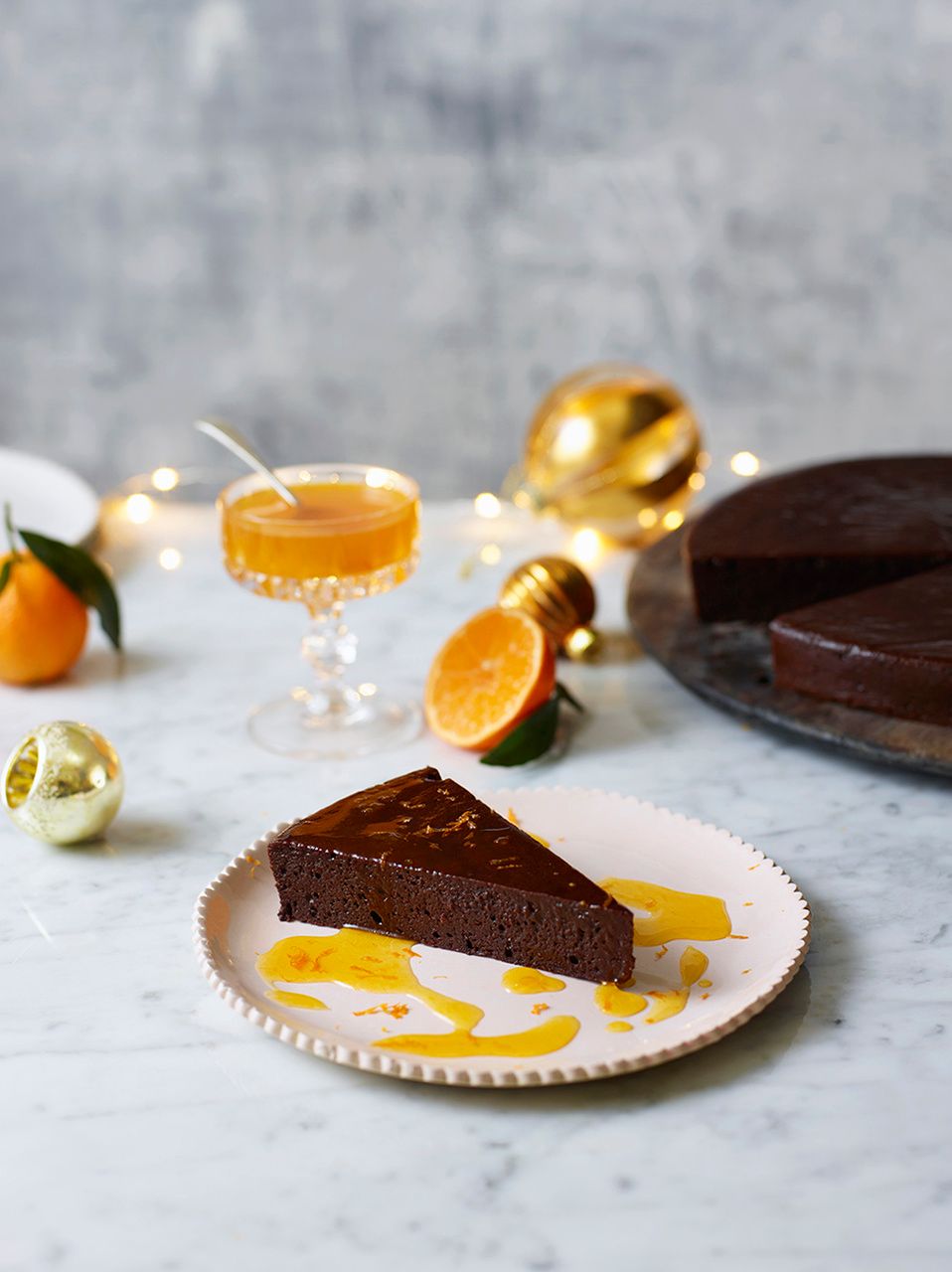 Chocolate clementine torte