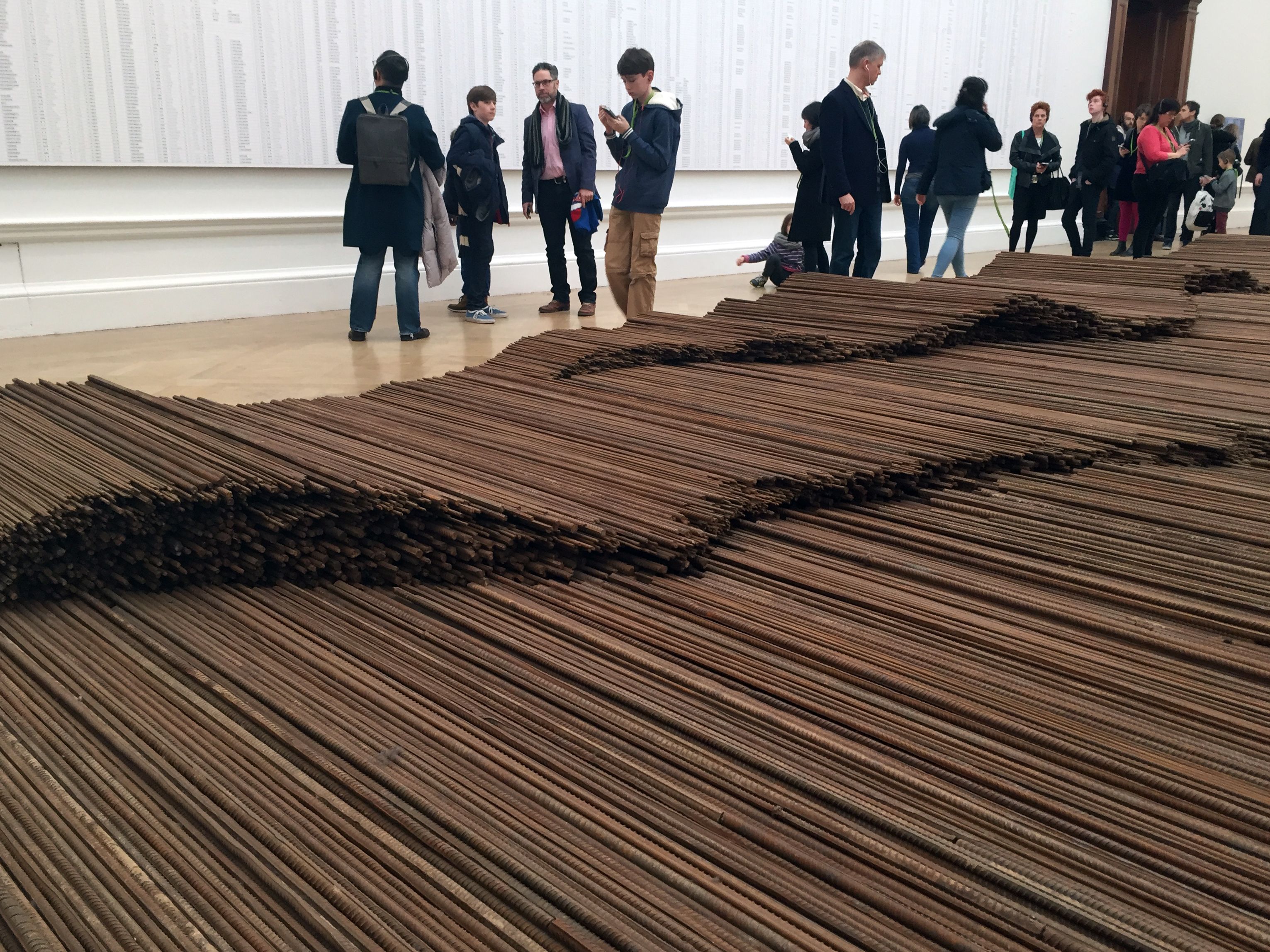 Re-bar installation undulating waves of rebar from a work by Ai Wei Wei