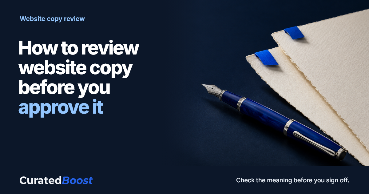 How to review website copy before approval — CuratedBoost