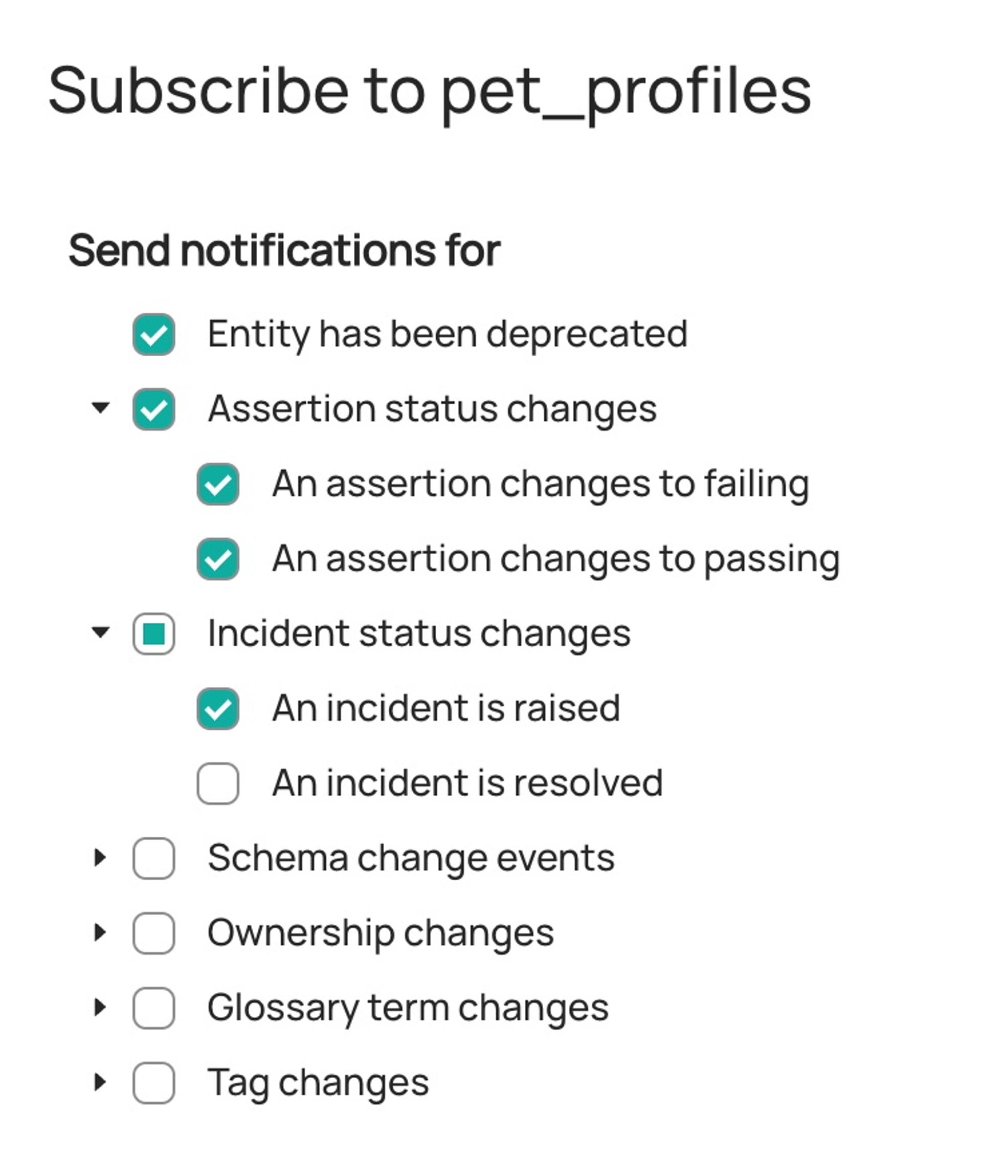 Subscription and Notifications - Subscriptions Settings