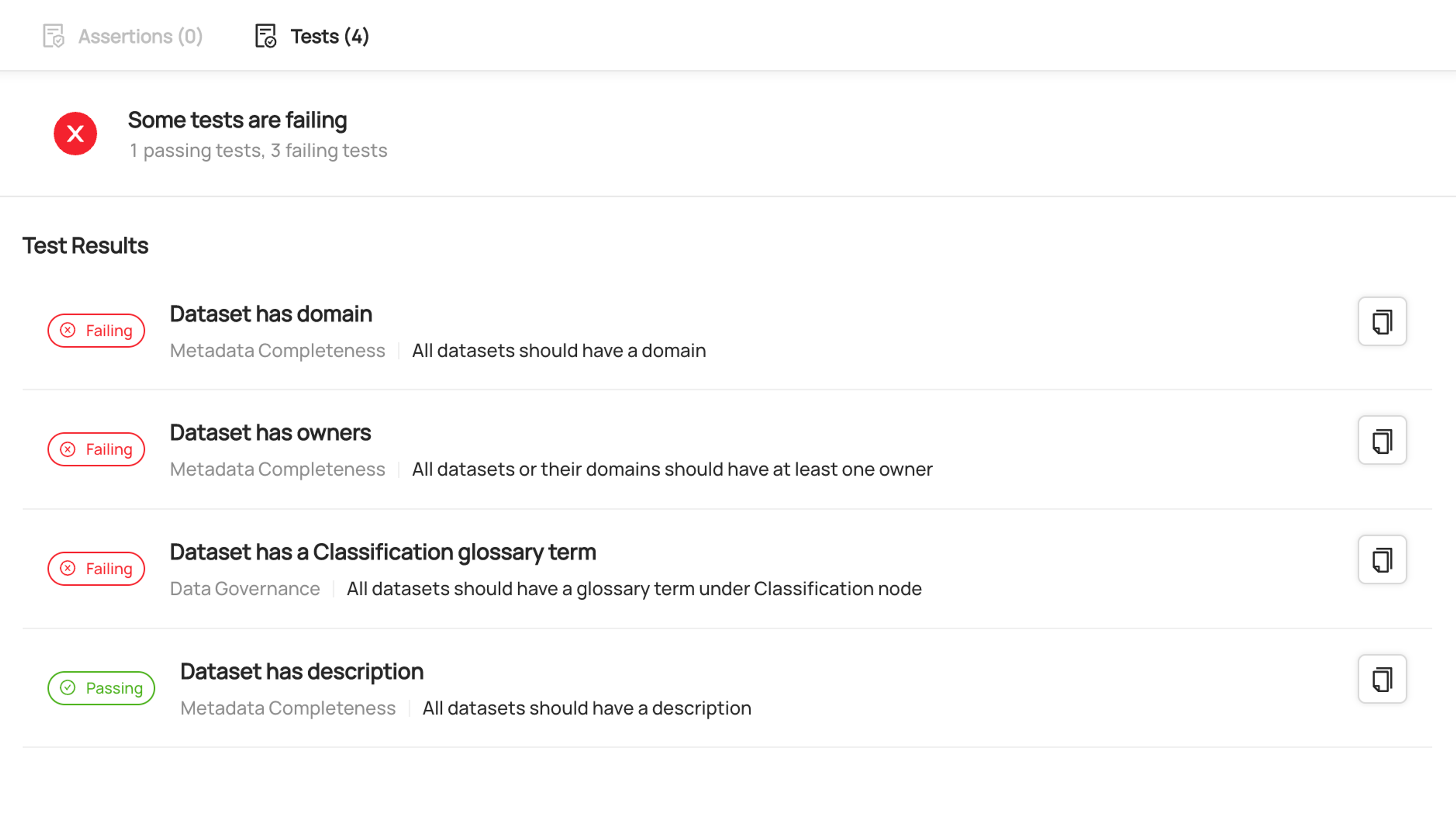 Monitor and Test Governance Standards