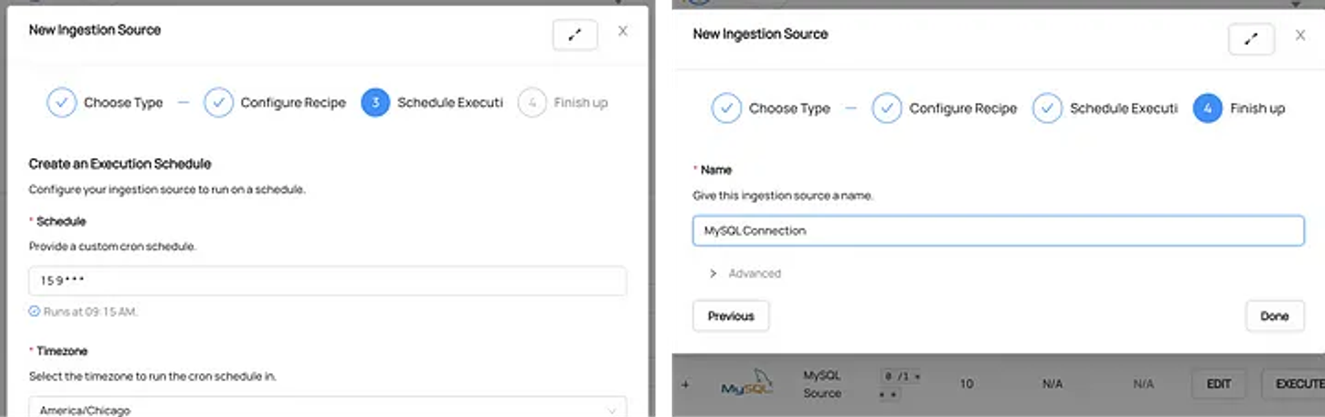 Easily set Ingestion Schedule and give it a name — you’re all set!