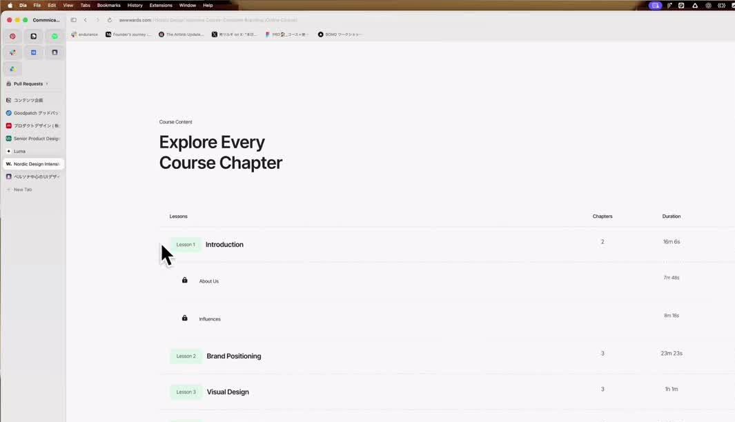 Awwwards Academy のコースの一覧