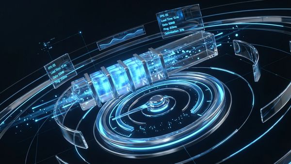 3D render van een snelheidsmeter concept voor website performance optimalisatie