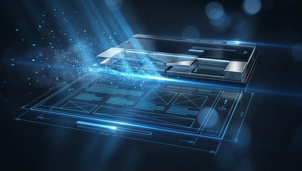 Website blauwdruk die transformeert van wireframe naar realiteit