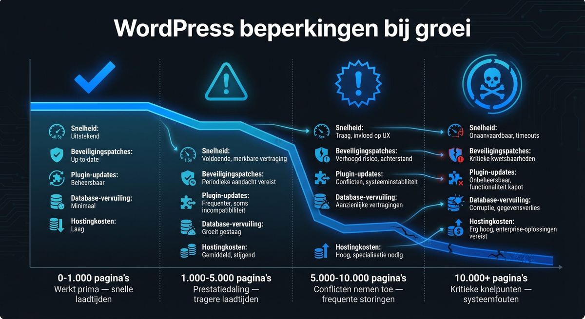 Infographic: WordPress beperkingen bij groeiende websites