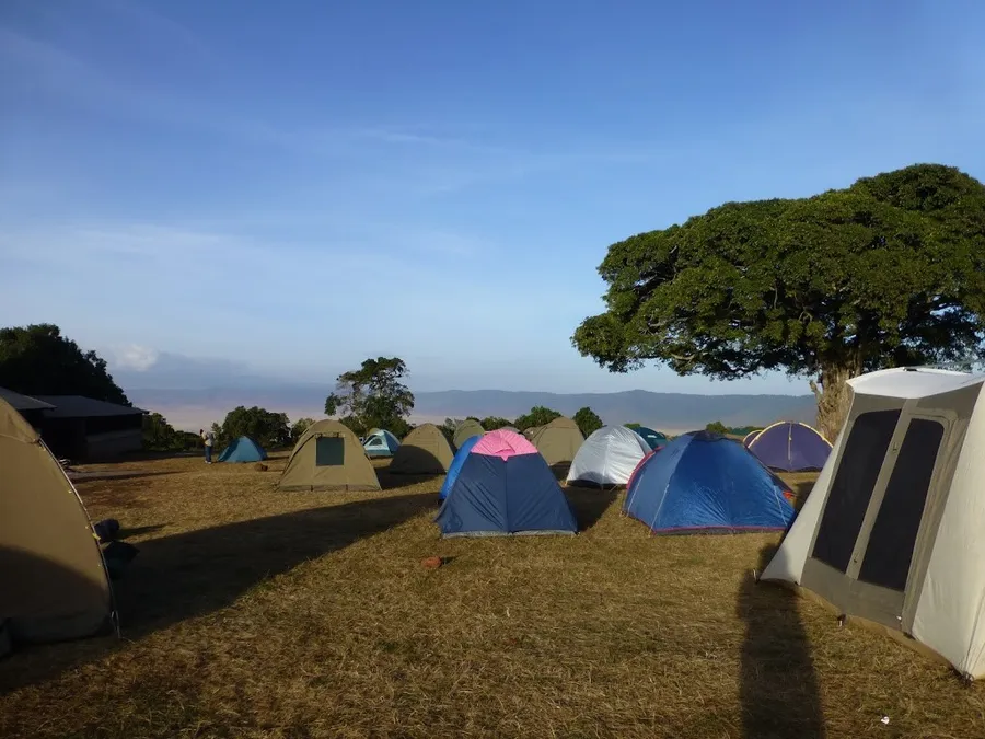 campsite on crater rim