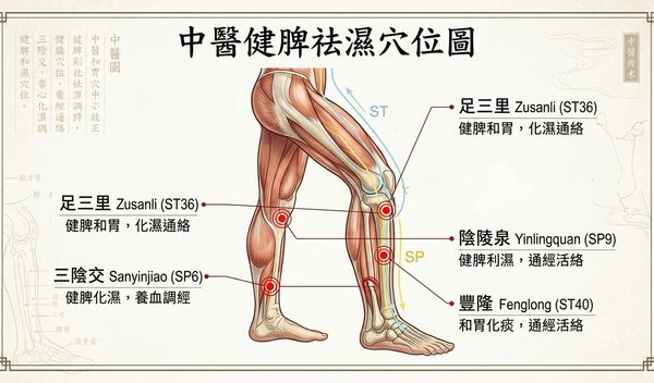 Meridian Acupoint Massage & Daily Diet Guide for Strengthening the Spleen, Stomach, and Eliminating Dampness