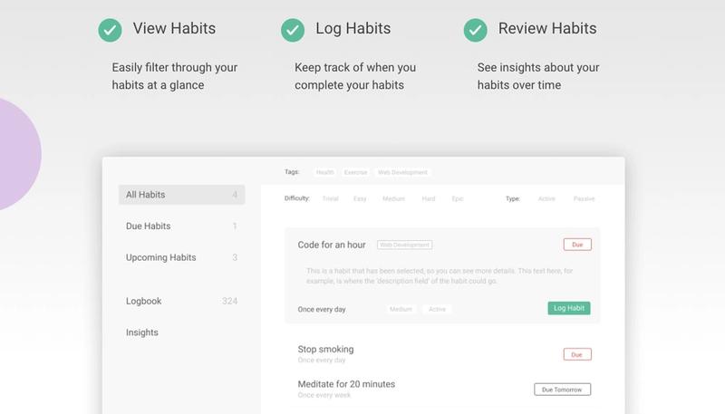 Habit Tracker main page screenshot