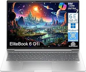 HP EliteBook 6 G1i Laptop Computer with Intel Ultra 7 255U, for Home Office Business, Lifetime Office 365, (64GB DDR5, 1TB SSD), Backlit Keyboard, Thunderbolt 4, WiFi 6E, Windows 11 Pro, Pale Silver