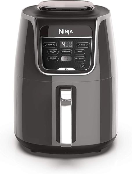 Ninja | XL Single Basket Air Fryer | 5.5 QT Capacity fits 3lbs of Wings | 5-in-1Air Fry, Roast, Bake,Reheat & Dehydrate |Dishwasher Safe Parts & Recipe Guide | Grey |AF150AMZ