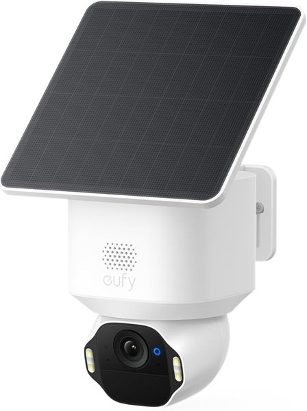 eufy SoloCam E42, 4K Security Camera Wireless Outdoor, Solar Powered, AI Motion Tracking, Strobe Light, Pan & Tilt, Facial Recognition, Up to 16 TB, Smart Home Compatible
