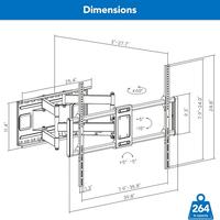 Heavy Duty Full Motion TV Wall Mount for Extra Large TVs, VESA 900x600, Holds 264lb thumbnail 9