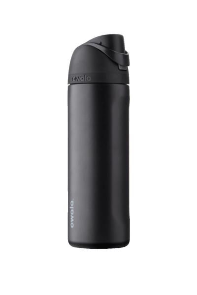 Owala FreeSip Stainless Steel Water Bottle, 24oz, Very Very Black