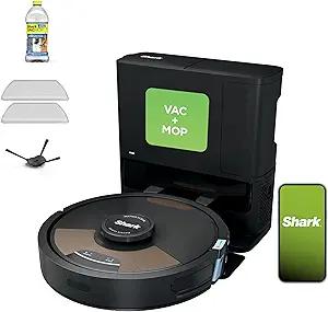 Shark Matrix Plus 2in1 Robot Vacuum & Mop with Sonic Mopping, Matrix Clean, Home Mapping, HEPA Bagless Self Empty Base, CleanEdge, for Pet Hair, WiFi, Compatible with Alexa, Black/Gold (AV2613WA)