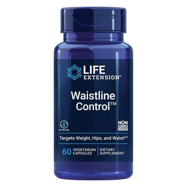Life Extension Waistline Control™, S. indicus, Mangosteen, Meratrim®, Healthy Weight, Waistline, Non-GMO, Gluten Free, Vegetarian, 60 Capsules