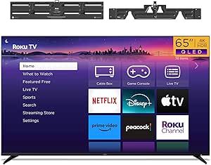 Roku Smart TV - 65-Inch Pro Series QLED RokuTV & TV Wall Mount Bundle