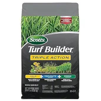 Scotts Turf Builder Triple Action1 - Combination Weed Control, Weed Preventer, and Fertilizer, 33.94 lbs., 12,000 sq. ft.