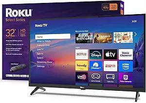 Roku Smart TV – 32-Inch Select Series, 720p HD TV TV with Voice Remote – Flat Screen LED Television with Wi-Fi for Streaming Live Local News, Sports, Family Entertainment