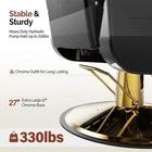 All Purpose Hydraulic Barber Chair Salon Beauty Shampoo Hair Styling Gold&Black