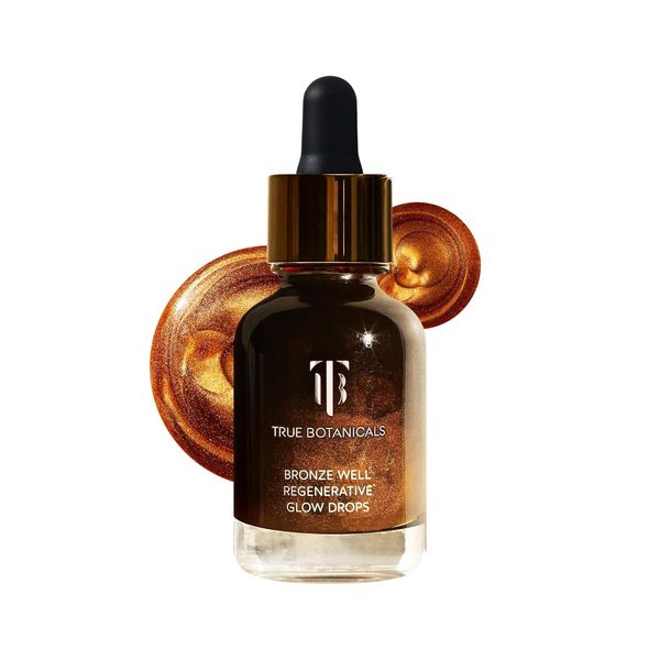 True Botanicals Bronze Well Regenerative Glow Drops | Naturally Bronzing | Moisturize Skin & Add a Slight Glow | All Skin Types | Dermatologist Tested, All Natural, Vegan | 1 fl oz | 30 ml