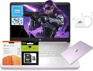 HP 14" Laptop, Intel Processor N150 (Beat i3) 16GB RAM 256GB Storage(128GB UFS + 128GB SD Card) 1-Year Office 365 Copilot AI Win11 WiFi6 Laptops-Computer for Business Student w/GM Accessory