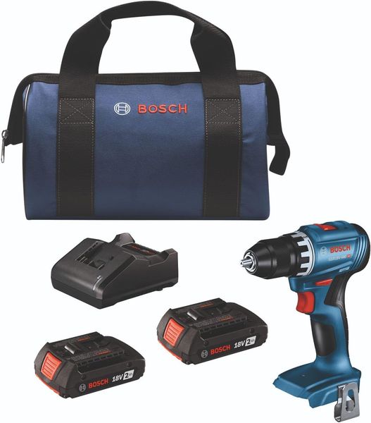 BOSCH GSR18V-400B22 18V Compact Brushless 1/2 In. Drill/Driver Kit with (2) 2 Ah Standard Batteries