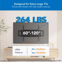 Heavy Duty Full Motion TV Wall Mount for Extra Large TVs, VESA 900x600, Holds 264lb thumbnail 2