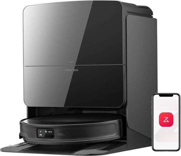 roborock Saros 10R Robot Vacuum and Mop, 22,000 Pa Suction, Zero-Tangling, 3.14’’ Ultra Slim, FlexiArm Riser Technology for Carpet & Floor, Corner & Edge Cleaning, Self-Emptying, Hot Air Drying, Black