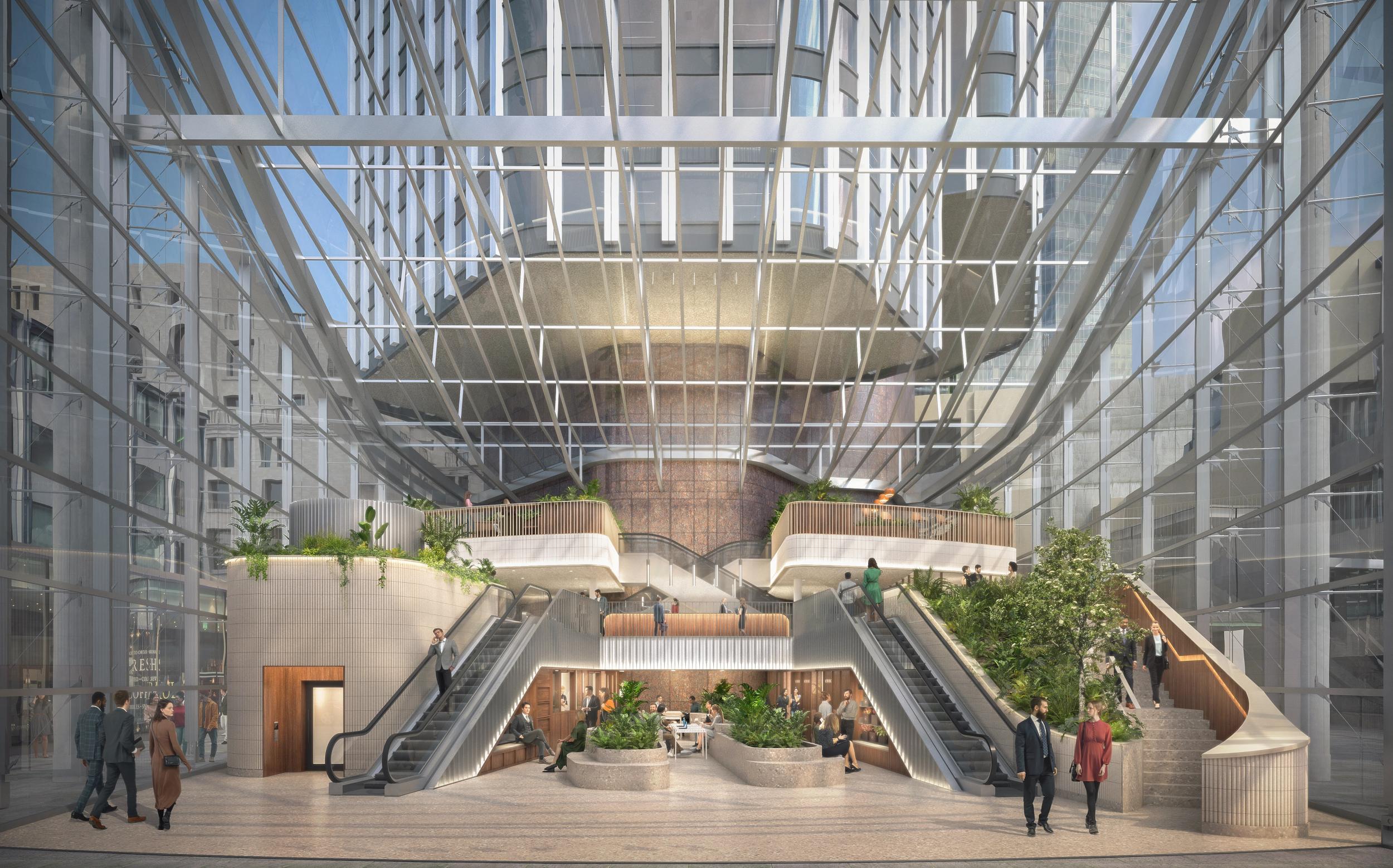 Architects impression of the refreshed reception experience at Tower 42