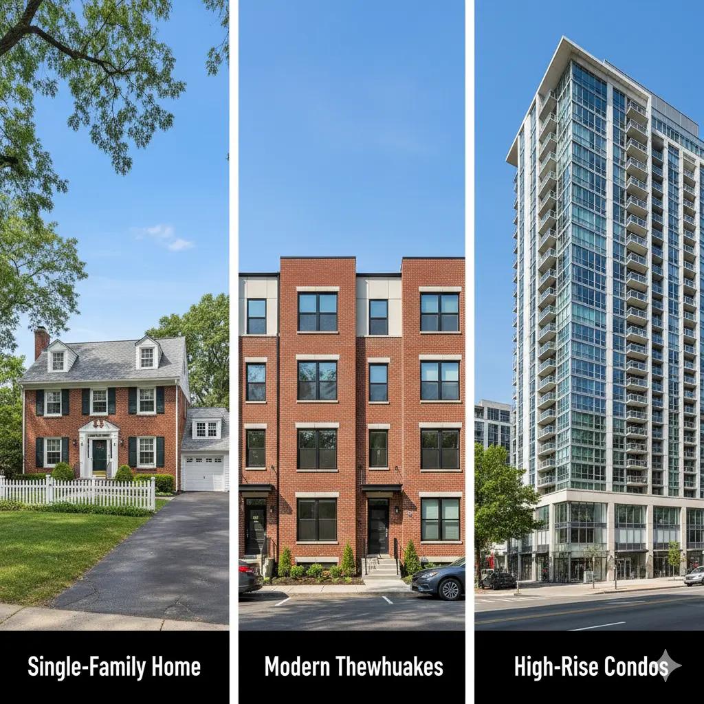 Compare NJ townhouses ($365K), condos ($362K), and single-family homes ($434K). HOA fees, appreciation rates, maintenance costs, and lifestyle factors analyzed.