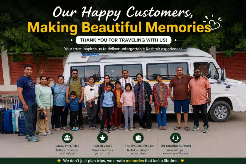 Kashmir travel agency customers making beautiful memories together