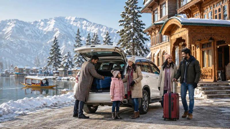 Kashmir Winter Tour Packages with private transport, hotel stay and family assistance
