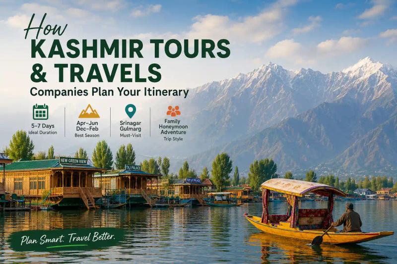 Kashmir tours and travels itinerary planning with Dal Lake, shikara, houseboats, and Himalayan mountains.