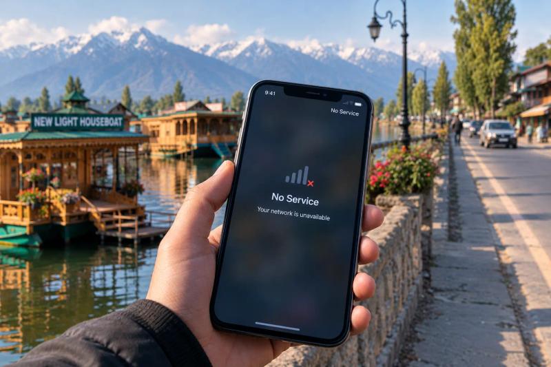 Kashmir SIM card for tourists checking mobile data and roaming settings before travelling.