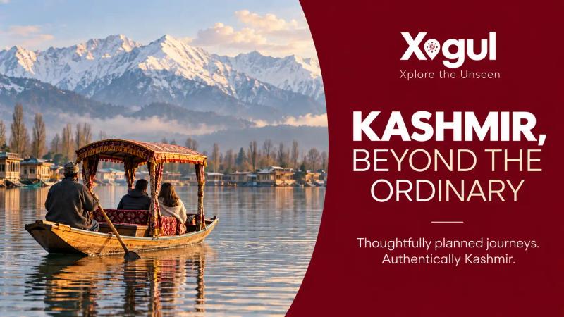 Best travel agency in Kashmir — Xogul team welcoming travelers by Dal Lake houseboat