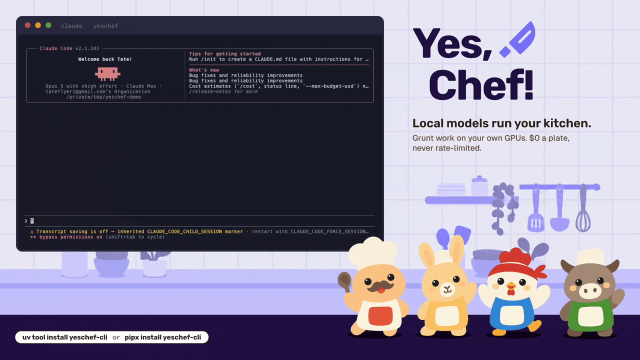 Example task running with yeschef.